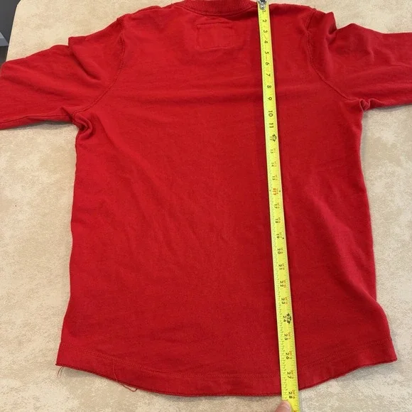 Abercrombie Fitch Mens V Neck Long Sleeve Sweatshirt Pink Moose Muscle Size M - Picture 6 of 6